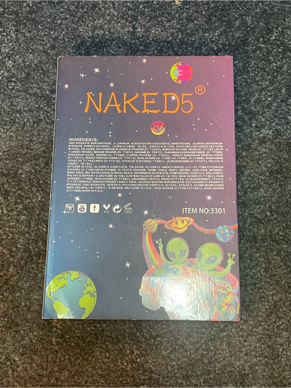 Retro NAKED5 Lisa Frank edition Diamond Crystal Eyeshadow makeup palette NWT